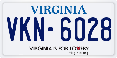 VA license plate VKN6028