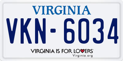 VA license plate VKN6034