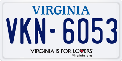 VA license plate VKN6053