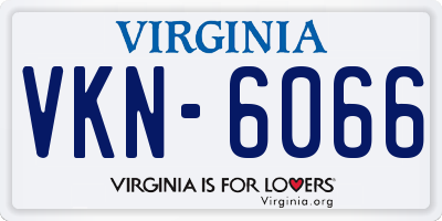 VA license plate VKN6066