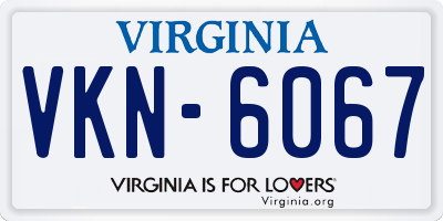 VA license plate VKN6067