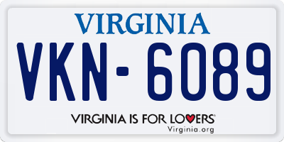 VA license plate VKN6089