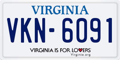 VA license plate VKN6091