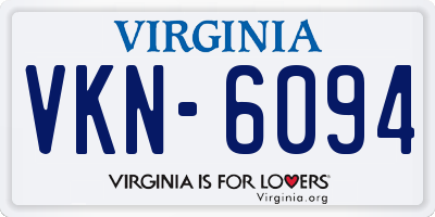VA license plate VKN6094