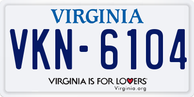 VA license plate VKN6104