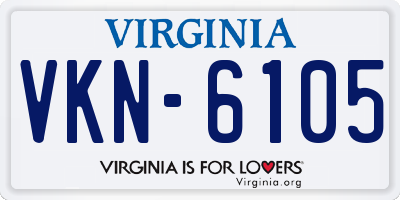 VA license plate VKN6105