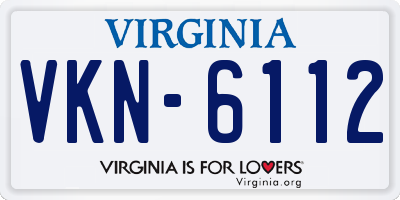 VA license plate VKN6112