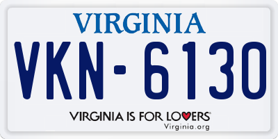 VA license plate VKN6130