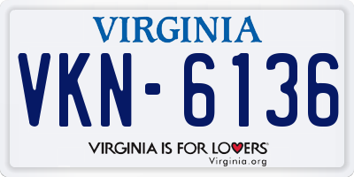 VA license plate VKN6136