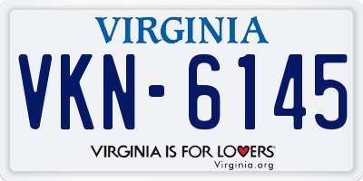 VA license plate VKN6145