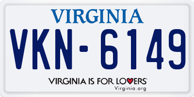 VA license plate VKN6149