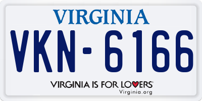 VA license plate VKN6166