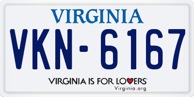 VA license plate VKN6167