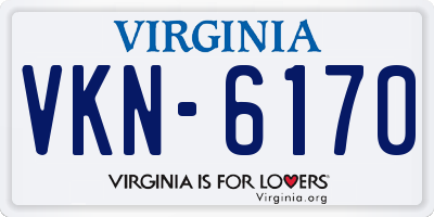 VA license plate VKN6170