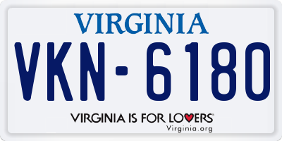 VA license plate VKN6180