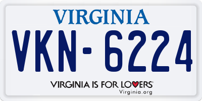 VA license plate VKN6224