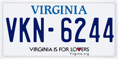 VA license plate VKN6244