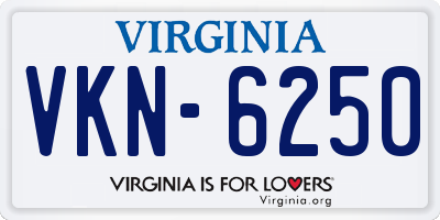 VA license plate VKN6250