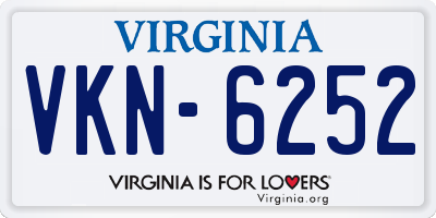 VA license plate VKN6252