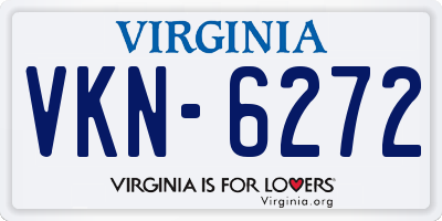 VA license plate VKN6272