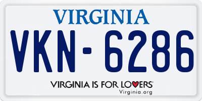 VA license plate VKN6286