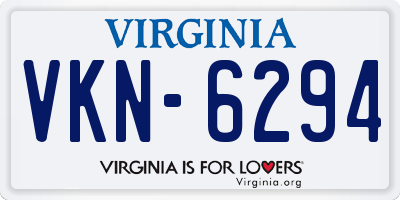VA license plate VKN6294