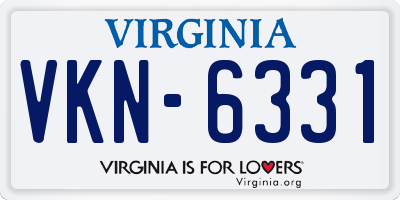 VA license plate VKN6331