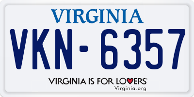 VA license plate VKN6357