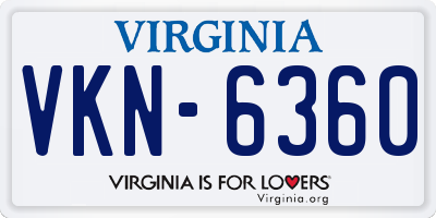 VA license plate VKN6360