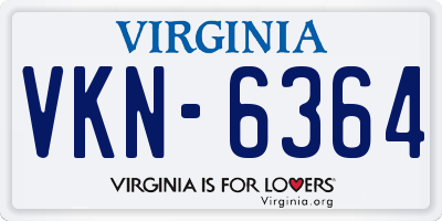 VA license plate VKN6364
