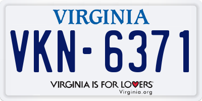 VA license plate VKN6371