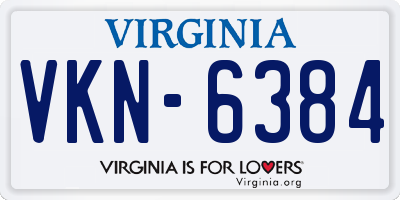 VA license plate VKN6384