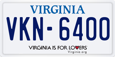 VA license plate VKN6400