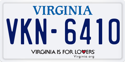 VA license plate VKN6410