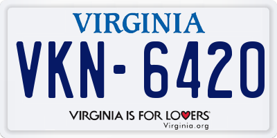 VA license plate VKN6420