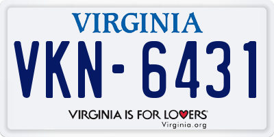 VA license plate VKN6431