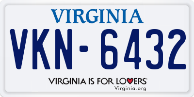 VA license plate VKN6432