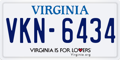VA license plate VKN6434