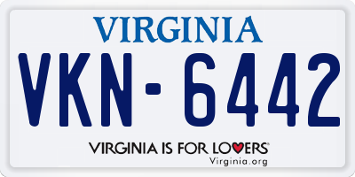 VA license plate VKN6442