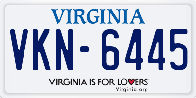 VA license plate VKN6445