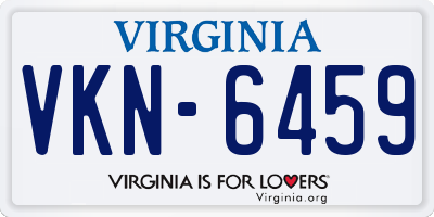 VA license plate VKN6459