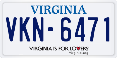 VA license plate VKN6471