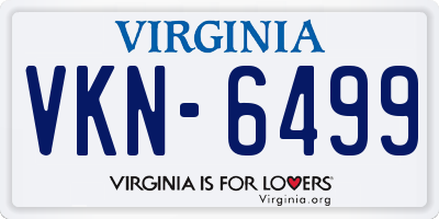 VA license plate VKN6499
