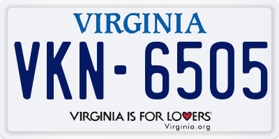 VA license plate VKN6505