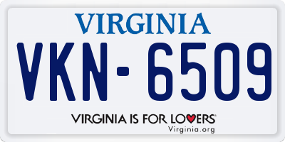VA license plate VKN6509