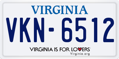VA license plate VKN6512