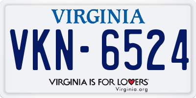 VA license plate VKN6524