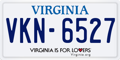 VA license plate VKN6527