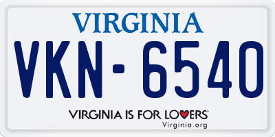 VA license plate VKN6540
