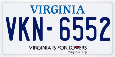 VA license plate VKN6552